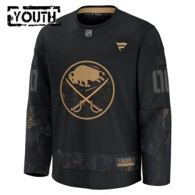 Buffalo Sabres Dresy Personalizované Fanatics Military Appreciation Practice 2024-25 Černá - Dětské